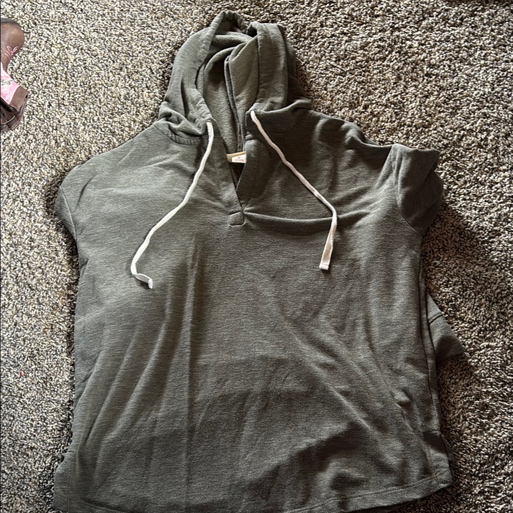 Women's Green Hoodie Top